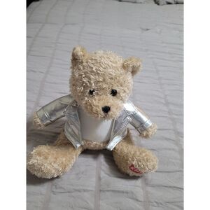 7" HERSHEY KISSES stuffed Bear Silver‎ Jacket, chocolate advertising by GALERIE